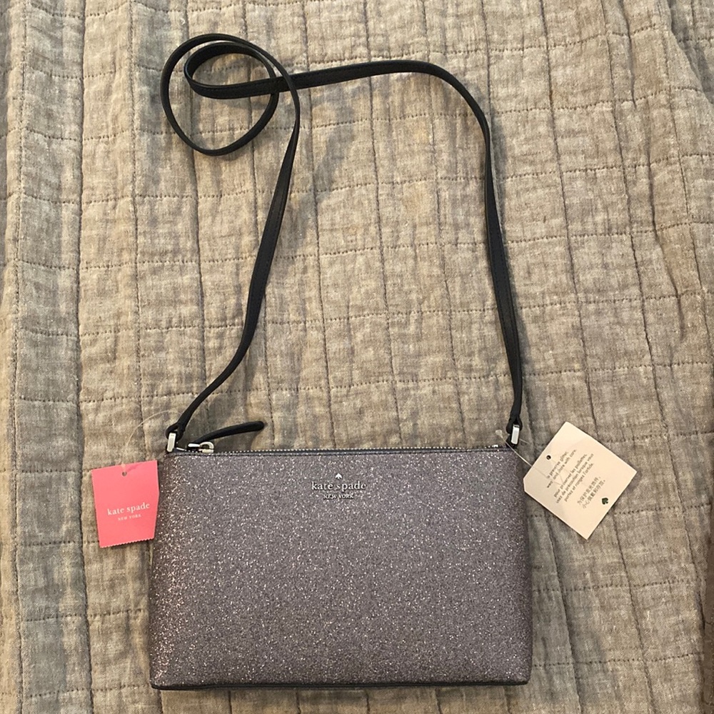 Kate Spade Joeley dusk navy glitter crossbody bag